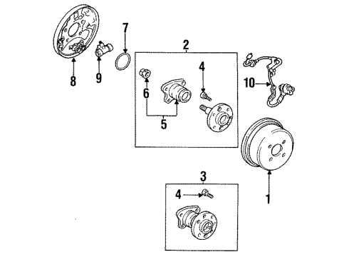 1993 Toyota Corolla Rear Brakes Brake Tube Diagram for 47323-12250