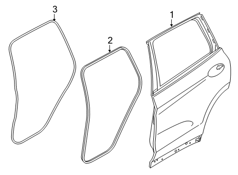 2018 BMW X3 Rear Door Edge Protection, Door, Rear Diagram for 51727468930