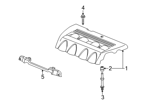 2014 Acura TSX Engine Appearance Cover Bolt, Engine Cover Stud Diagram for 90015-RBC-J00