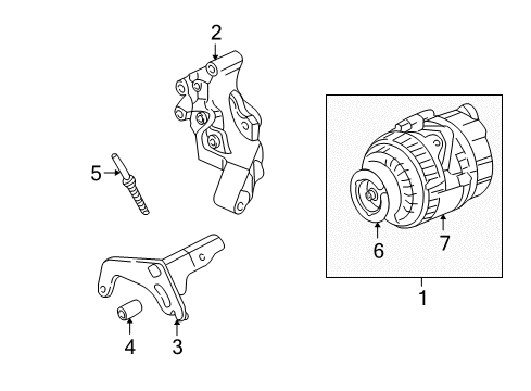 1999 Acura RL Alternator Bracket, Alternator Diagram for 31112-P5A-000