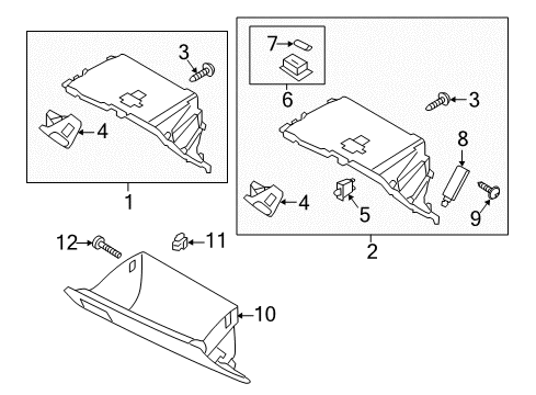 2020 Kia Rio Glove Box Panel Assembly-Lower Crash Diagram for 84765H9000WK