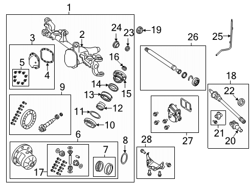 2018 Jeep Wrangler Front Axle & Carrier Differential Diagram for 68391563AB