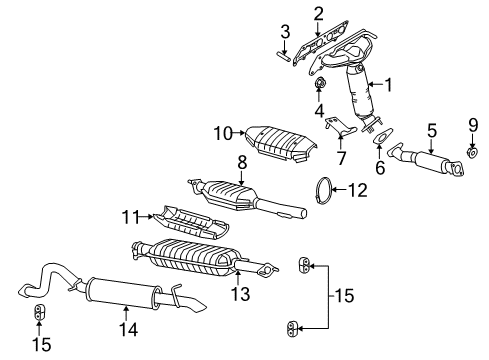 2008 Mercury Mariner Exhaust Manifold Front Pipe Diagram for 8L8Z-5E256-A