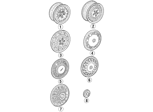 1990 Chrysler New Yorker Wheels, Covers & Trim Wheel Cover Diagram for 4626089