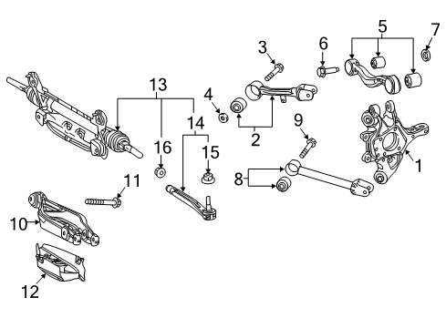 2022 Lexus RC F Rear Suspension Bolt, FLANGE Diagram for 90105-14200