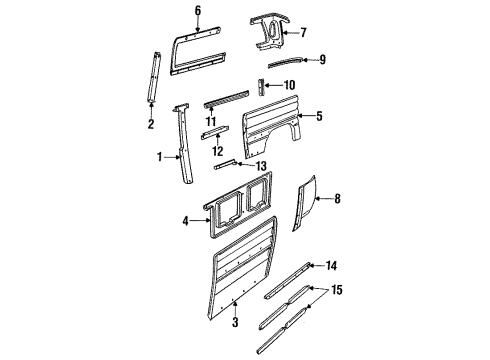 1992 Chevrolet G10 Interior Trim - Side Panel MOLDING, Body Interior Trim Diagram for 15651472