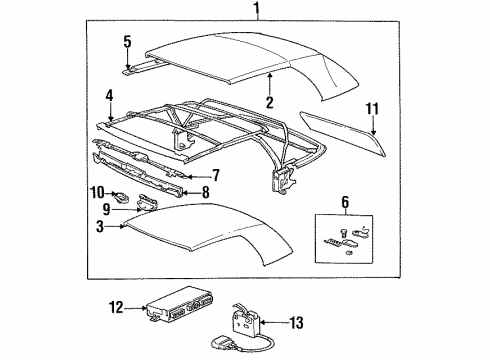 1996 BMW 328i Top Cover & Components Base Plate Right Diagram for 54318222930