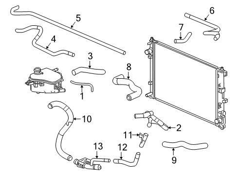 2019 Honda Civic Hoses, Lines & Pipes Hose E, Expansion Tank In. Diagram for 19124-5AA-K00