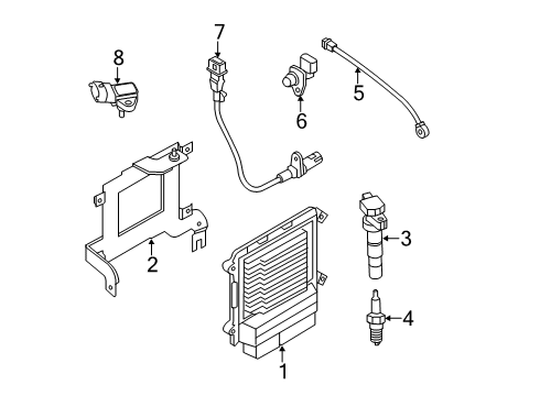 2014 Kia Sorento Ignition System Engine Ecm Control Module Diagram for 391132GBK5
