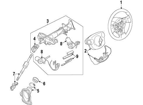 2007 Nissan Maxima Steering Column & Wheel, Steering Gear & Linkage Motor Assembly-TELESCOPIC Diagram for 48991-7Y360