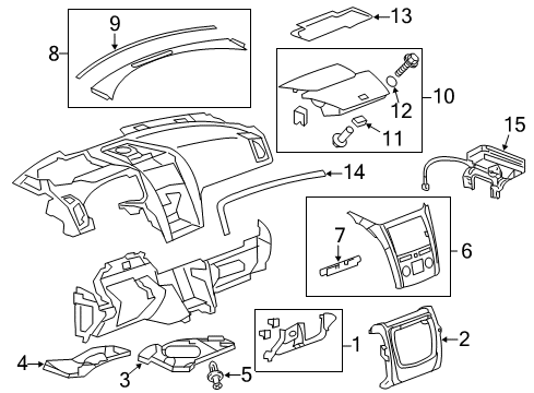 2011 Chevrolet Traverse Cluster & Switches, Instrument Panel Upper Panel Diagram for 22784662