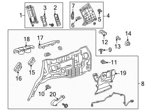 2010 Toyota Land Cruiser Interior Trim - Quarter Panels Cup Holder Diagram for 66992-60010-E0