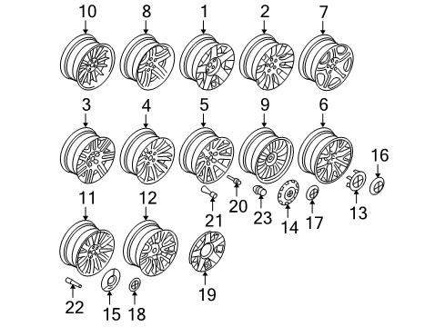 2004 BMW 745i Wheels & Trim Hubcap Diagram for 36136757372