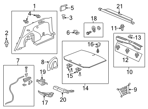 2015 Honda CR-V Interior Trim - Rear Body Clip, Tailgate (Graphite Black) Diagram for 91550-S50-000ZL