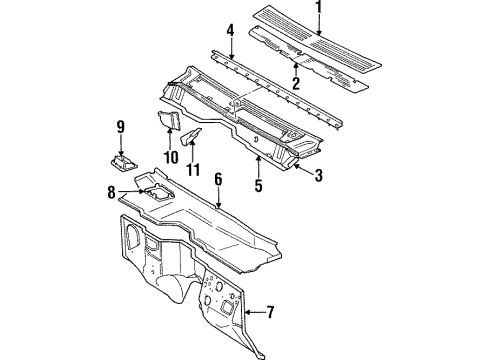 1997 Jeep Cherokee Cowl Dash Panel-Dash Diagram for 55175378AB