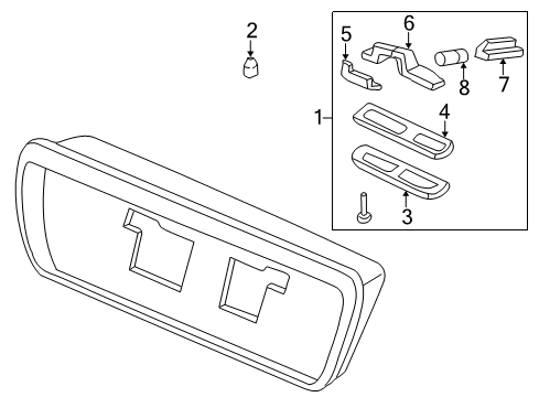 1996 Honda Civic License Lamps Light Assy., License Diagram for 34100-S04-A01