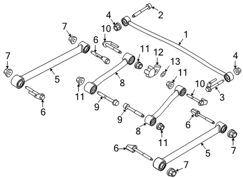 2022 Ford Bronco Rear Suspension Rear Upper Control Arm Front Bolt Diagram for -W717650-S439
