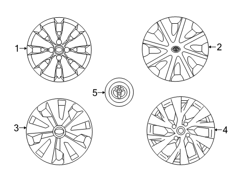 2017 Toyota Yaris Wheel Covers & Trim Wheel Cover Diagram for 42602-0D300