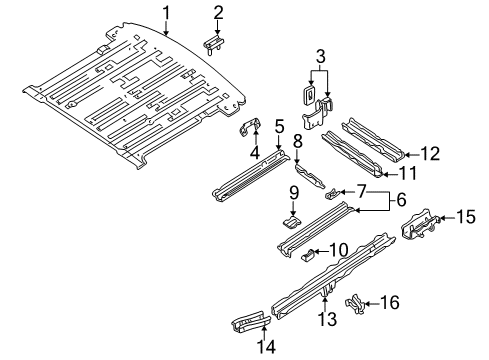 2001 Nissan Quest Rear Body - Floor & Rails Floor-Rear, Front Diagram for 74512-2Z030