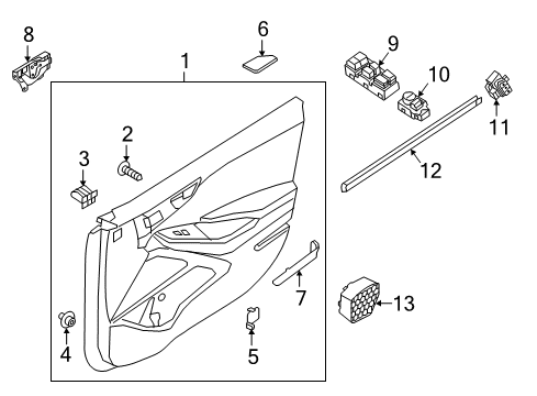 2017 Hyundai Ioniq Mirrors Mirror Assembly-Outside RR View, LH Diagram for 87610-G2380