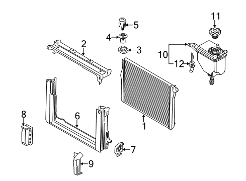 2011 BMW 528i Wiper & Washer Components Module Carrier, Bottom Diagram for 17117573264