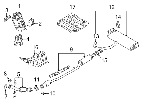 2022 Hyundai Kona Exhaust Components MUFFLER ASSY-REAR Diagram for 28710-J9GD0