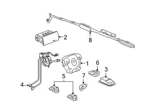 2008 Hummer H3 Air Bag Components Front Sensor Diagram for 25836760