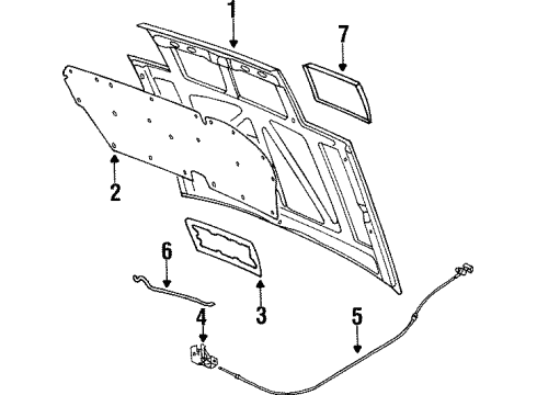 1986 Nissan 200SX Hood & Components, Exterior Trim Male Hood Lock Diagram for 65601-06F00