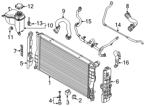 2013 BMW X1 Wiper & Washer Components Engine Coolant Crossover Pipe Diagram for 17117541143