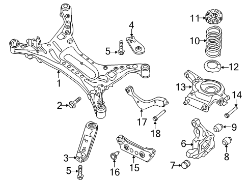 2016 Nissan Altima Rear Suspension Components, Lower Control Arm, Upper Control Arm, Stabilizer Bar Spring-Rear Suspension Diagram for 55020-9HS0B