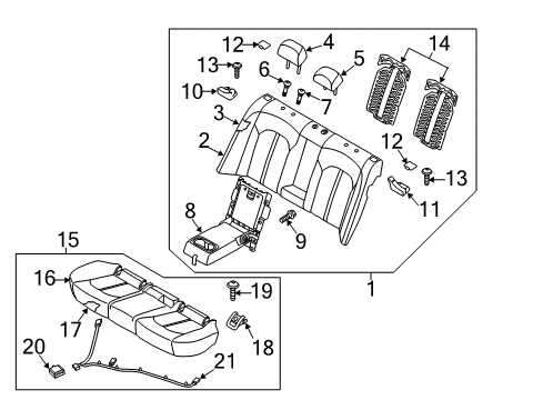 2017 Kia Optima Rear Seat Components Heater ECU-Rear Diagram for 89590D4200