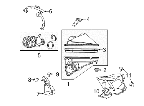 2017 Chevrolet Camaro Powertrain Control Air Cleaner Assembly Diagram for 23323507