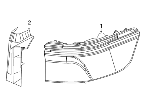 2022 Jeep Wagoneer Tail Lamps Tail Diagram for 68342259AB