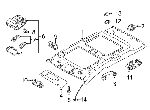 2018 Kia Sportage Interior Trim - Roof Lamp Assembly-Overhead Console Diagram for 92800D9110WK