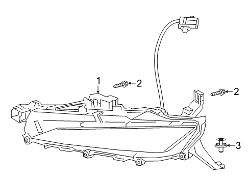 2021 Lexus RX350 Fog Lamps Lamp Assembly, Fog, RH Diagram for 81210-48070