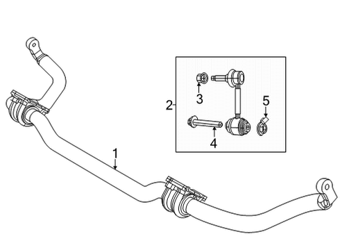 2021 Jeep Grand Cherokee L Stabilizer Bar & Components - Front FRONT Diagram for 68465704AD