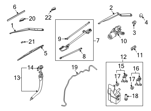 2008 Nissan 350Z Wiper & Washer Components Window Wiper Blade Assembly Diagram for 28890-CF41A