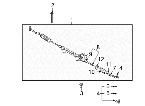 2003 Lexus GX470 Steering Column & Wheel, Steering Gear & Linkage Inner Tie Rod Washer Diagram for 90214-22001