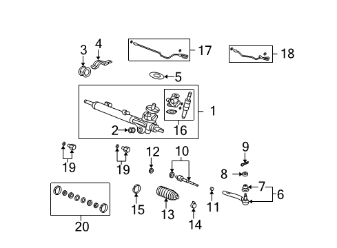 2011 Acura MDX Steering Column & Wheel, Steering Gear & Linkage Switch Assembly, Acc Dstnc Diagram for 35870-STX-A02