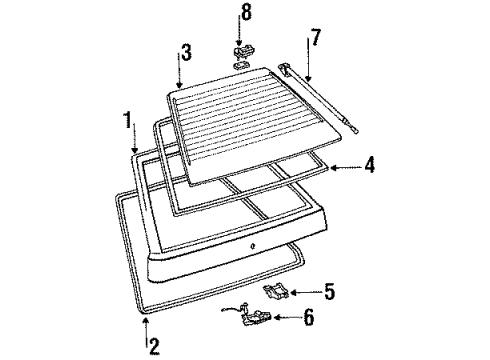 1990 Toyota Tercel Gate & Hardware Rear Motor Diagram for 85110-16280