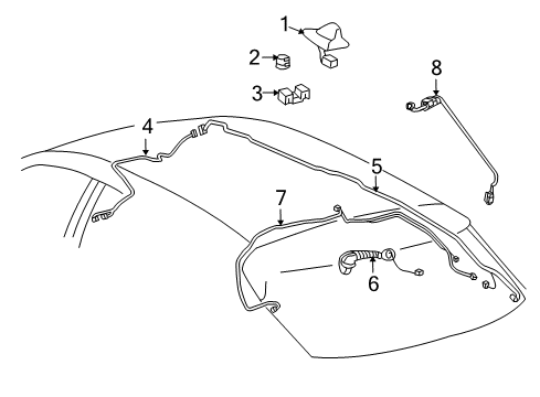 2012 Lexus RX450h Antenna & Radio Satellite Ant Nut Diagram for 86396-30050