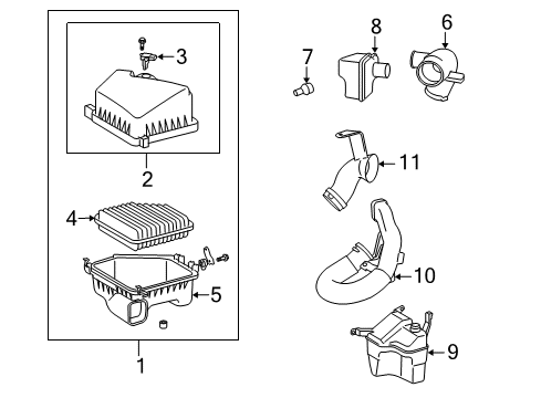 2009 Toyota Corolla Filters Inlet Tube Diagram for 17751-0H060