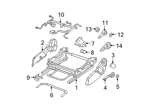 2009 Dodge Caliber Tracks & Components ADJUSTER-Manual Seat Diagram for 4610167AA