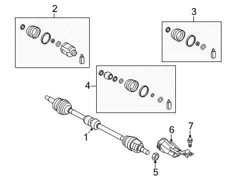 2011 Kia Forte Koup Drive Axles - Front Boot Kit-Front Axle Differential Diagram for 495421M301
