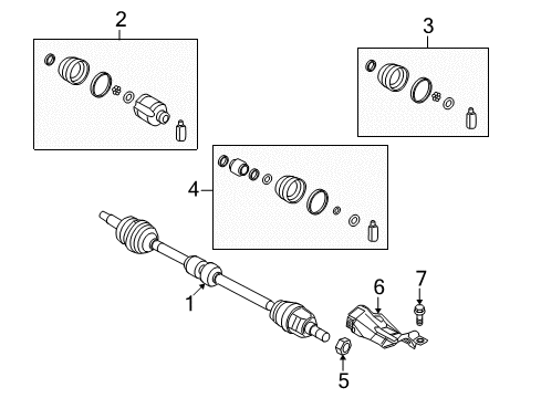 2011 Kia Forte Koup Drive Axles - Front Damper Kit-Front Axle Dynamic Diagram for 495751M101