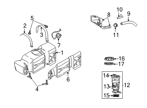 2005 Dodge Ram 2500 Fuel System Components Fuel Tank Diagram for 52122206AB