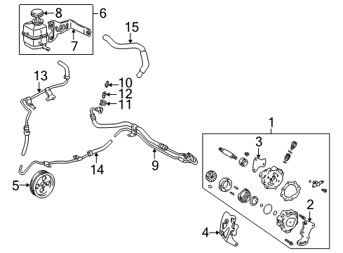 1999 Toyota Solara P/S Pump & Hoses, Steering Gear & Linkage Power Steering Pump Diagram for 44320-06030