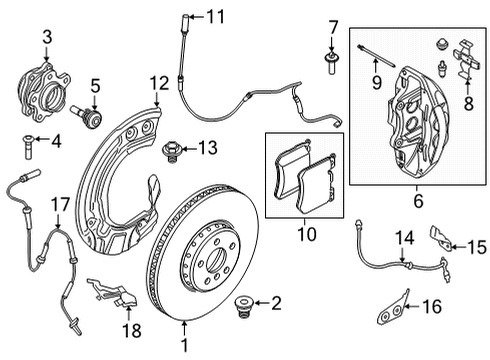 2021 BMW X5 Brake Components Repair Kit, Expanding Spring Diagram for 34116872573