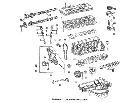 1994 Toyota Land Cruiser Engine Parts, Mounts, Cylinder Head & Valves, Camshaft & Timing, Oil Pan, Oil Pump, Crankshaft & Bearings, Pistons, Rings & Bearings Drive Shaft Diagram for 13522-66011