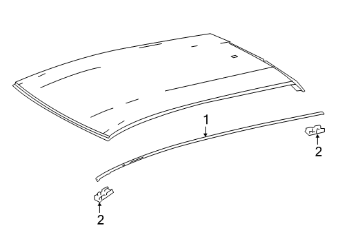 2018 Toyota C-HR Exterior Trim - Roof Drip Molding Diagram for 75555-10010-A1